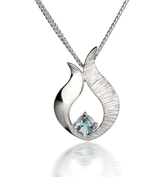 Ebb & Flow small blue topaz pendant by Fiona Kerr
