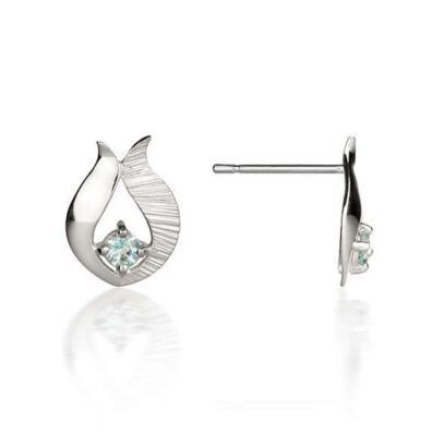 Ebb & Flow small silver blue topaz earrings