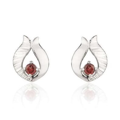 Ebb & Flow silver garnet earrings by Fiona Kerr