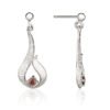 Ebb & Flow silver drop earrings with garnet by Fiona Kerr