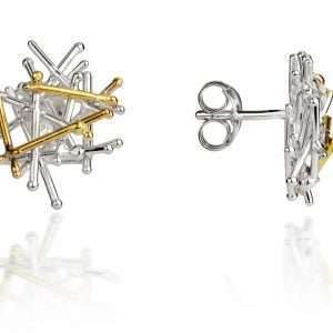 Magnetic silver and gold earrings by Jill Graham