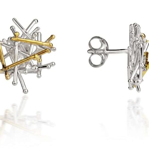 Magnetic silver and gold earrings by Jill Graham