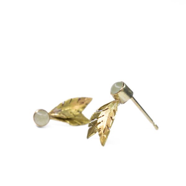 Chalcedony Flourish Stud Gold Earrings