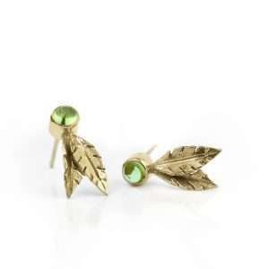 Peridot Flourish Stud Earrings by Cameron & Breen