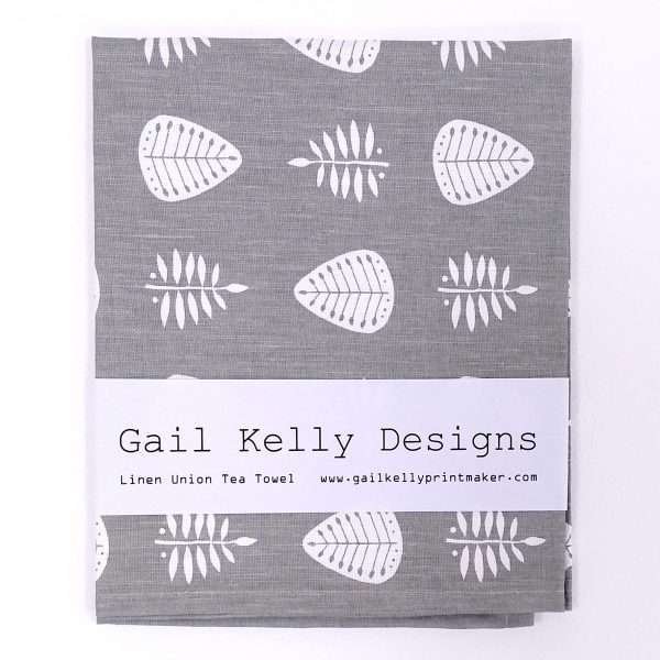 Gail Kelly tea towel, grey