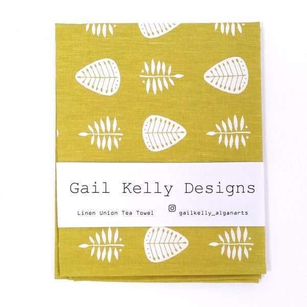 Gail Kelly tea towel olive