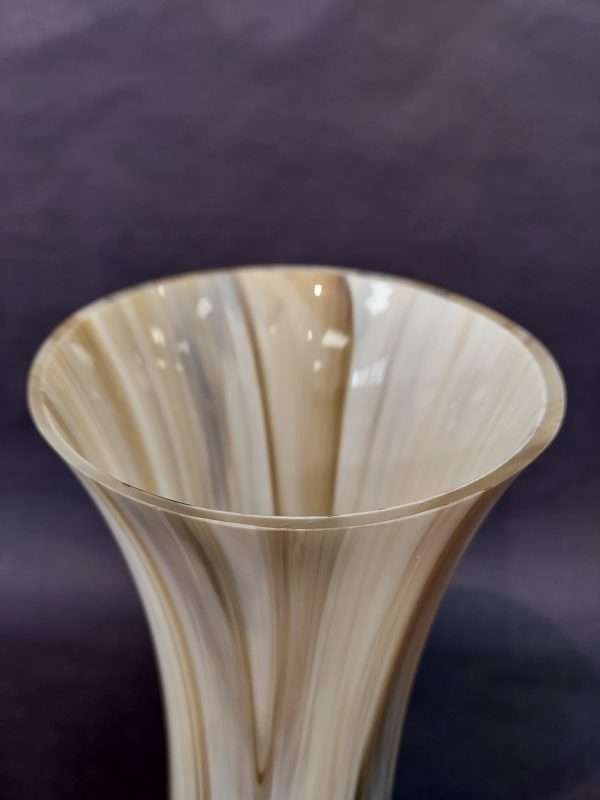 Rim of glass cream brown vase