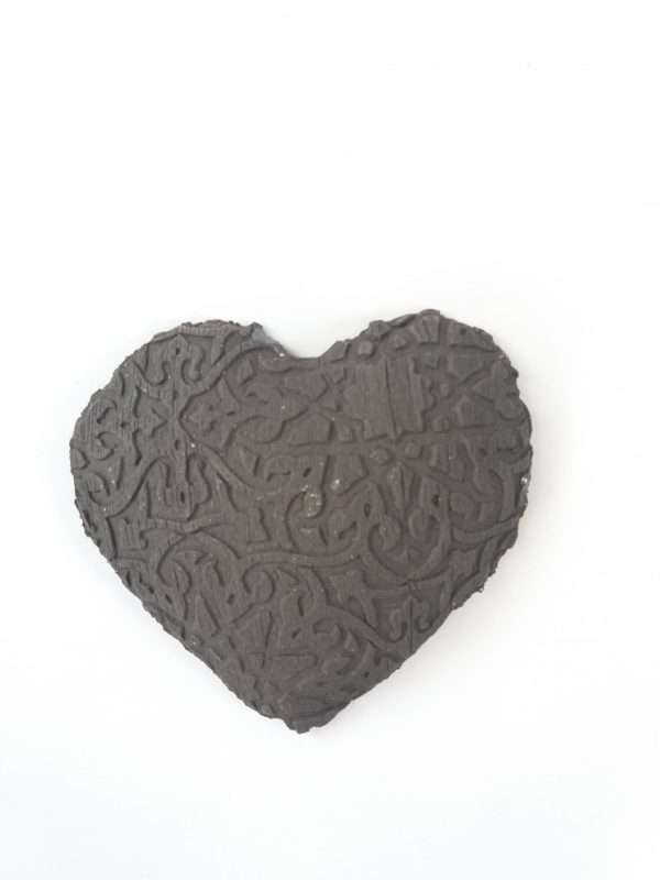Black clay ceramic heart