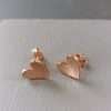 Rose gold heart stud earrings