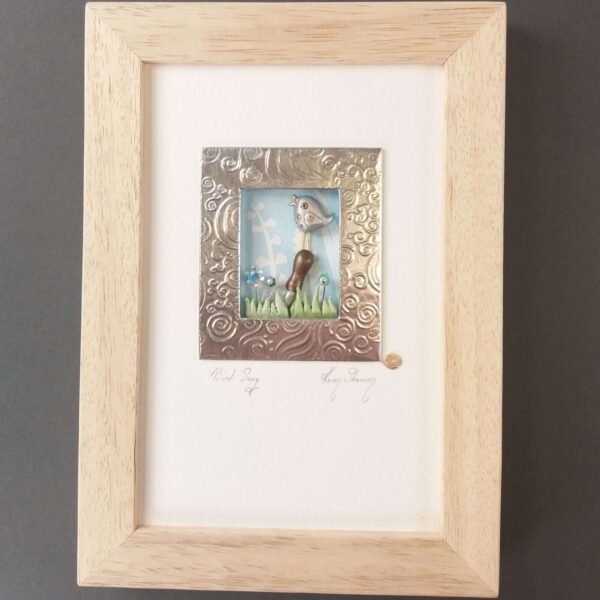 Mixed media framed art piece