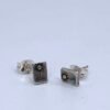 Mini Silver and Gold Engraved Sunflower Earrings - Image 3
