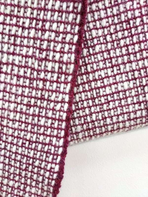 Handwoven woolen red and white scarf