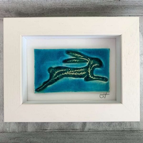 Handmade ceramic 'Hare' ceramic tile frame