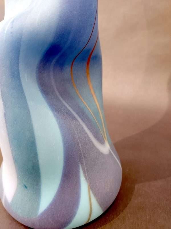 Detail of blue glass vase