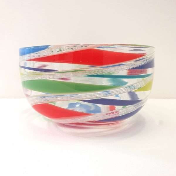 Multi coloured glass bowl