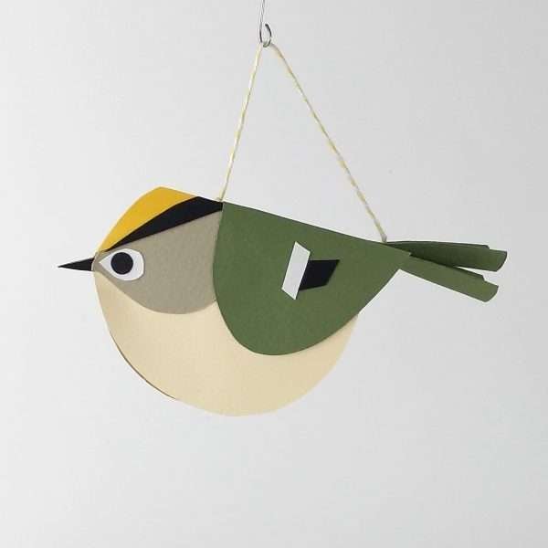 Paper Goldcrest Bird Decoration