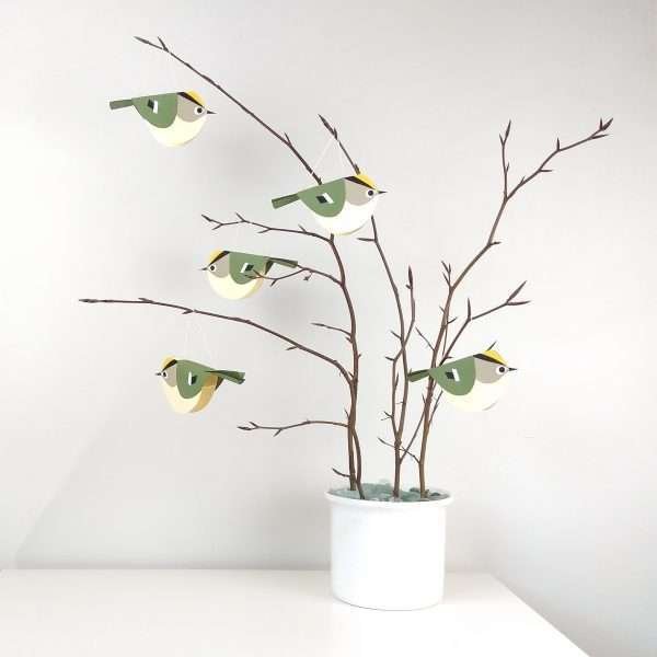 Paper Goldcrest Bird Decoration