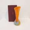 Orange blue and yellow glass vase with gift box