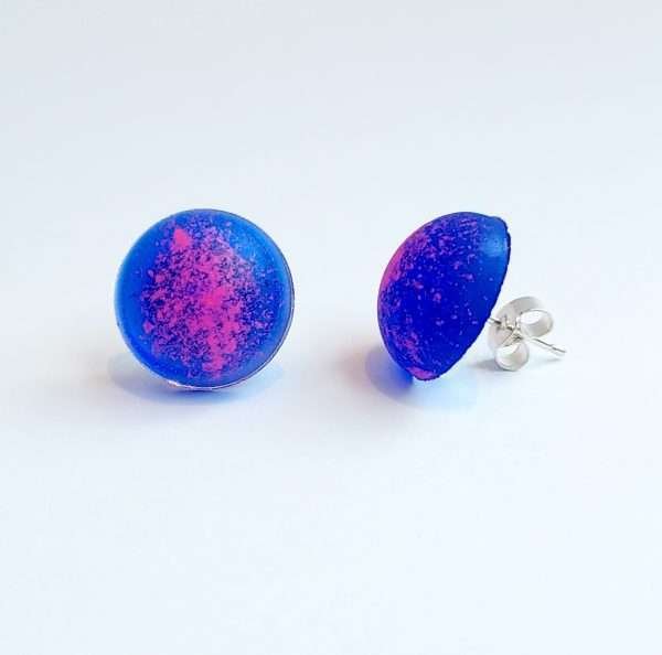 Silver and resin earrings