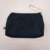 Dark green textile pouch with zip
