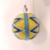 Small Temari Bauble Blue and White over Yellow - Image 3