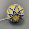 Small Temari Bauble Blue and White over Yellow - Image 6