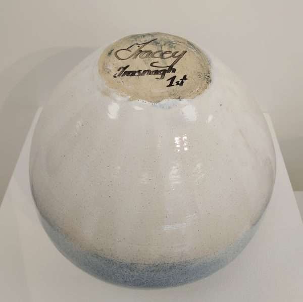 Base of stoneware jar, inscription reads Tracey Trasnagh 1st