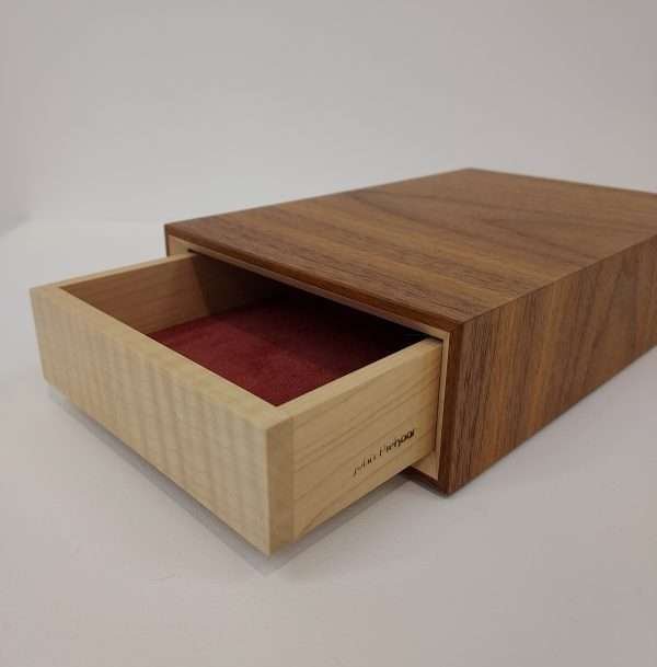 Wooden box with drawer