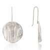 Rippled Silver Drop Earrings Satin Large - Image 4