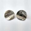Rippled Silver Stud Earrings Satin Large - Image 3