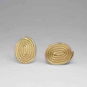 Gold spiral stud earrings