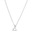 Silver wave pendant set with amethyst stone on silver snake chain