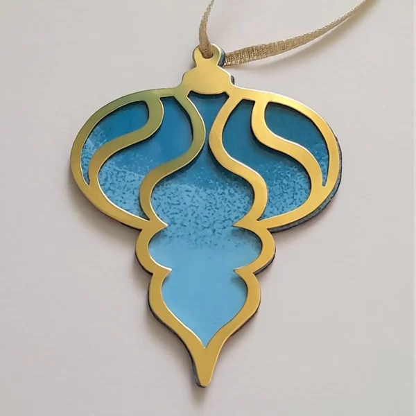 Blue Enamelled Bauble