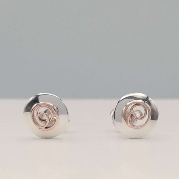 Rose gold and silver studs