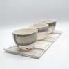 Set of Three Parian Porcelain Eclipse Bowls, 8cm, with Tray - Image 3