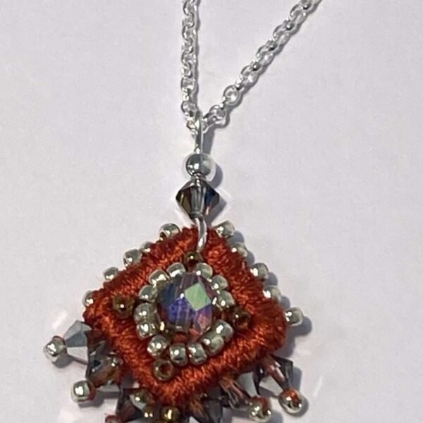 Necklace Embroidered Orange