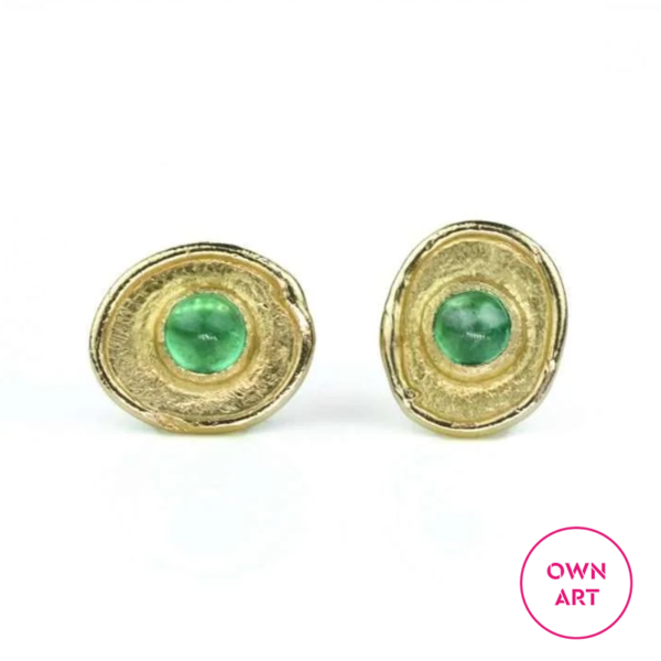 'Guard' Emerald Earrings