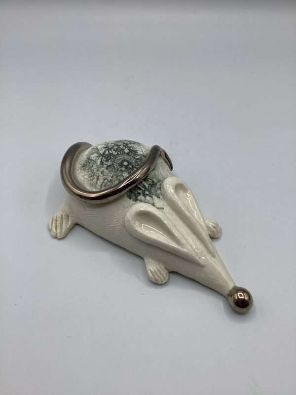 Flat Porcelain Mouse with silver detail