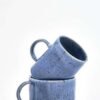 Tall Blue Speckled Flat Bottom Mug - Image 2