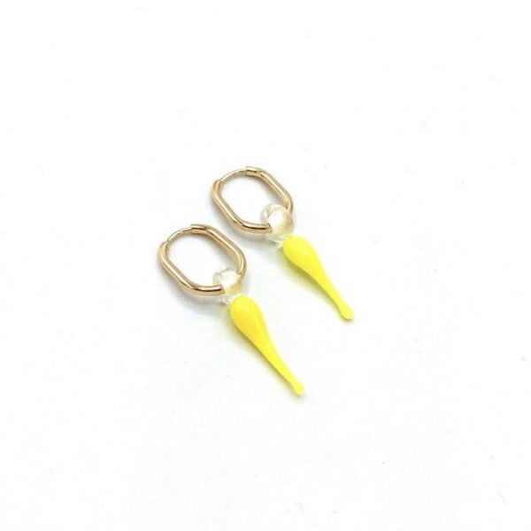 Yellow Digger Oval Hoop Earrings