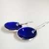 Royal Blue Enamelled Drop Round Earrings - Image 2