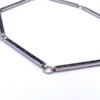 7 Linked Lines Necklace, Silver w. Black Resin - Image 2