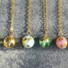 Jade/ Gold Leaf Globe Pendant - Image 2