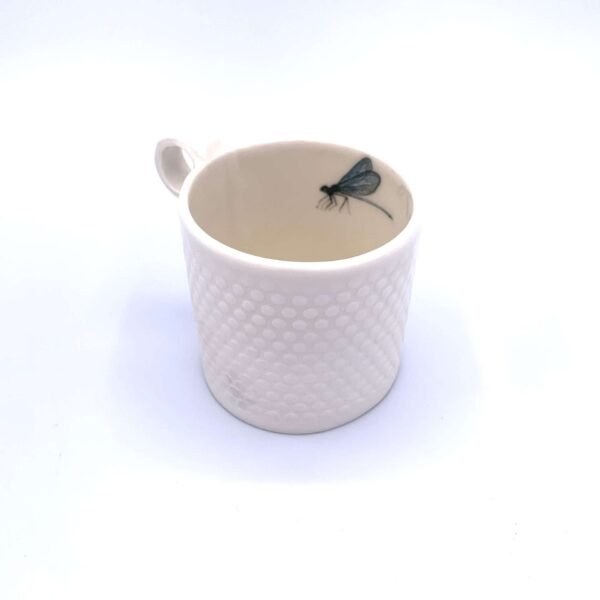 Porcelain Coffee Cup with Dragonfly