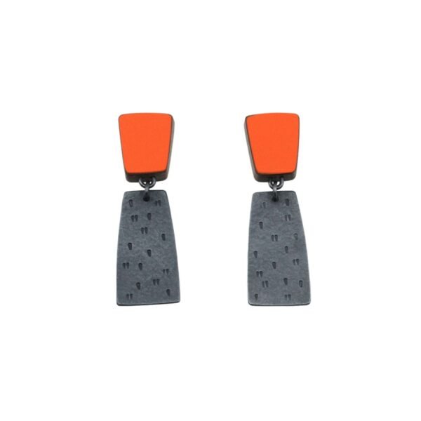 Chimney Drop Earrings, Orange