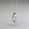 Large flat form pendant in silver - Image 4