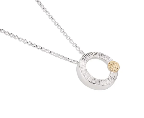 Radanta Medium Pendant In Sterling Silver And 9ct Gold