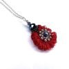 Embroidered Wild Poppy Pendant - Image 2