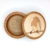 Solid Oak Memento Box with Marquetry Robin Illustration - Image 2