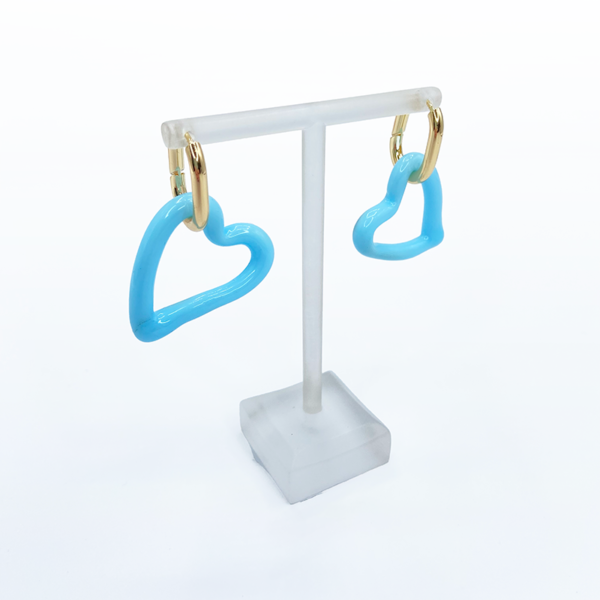 blue hearts earrings